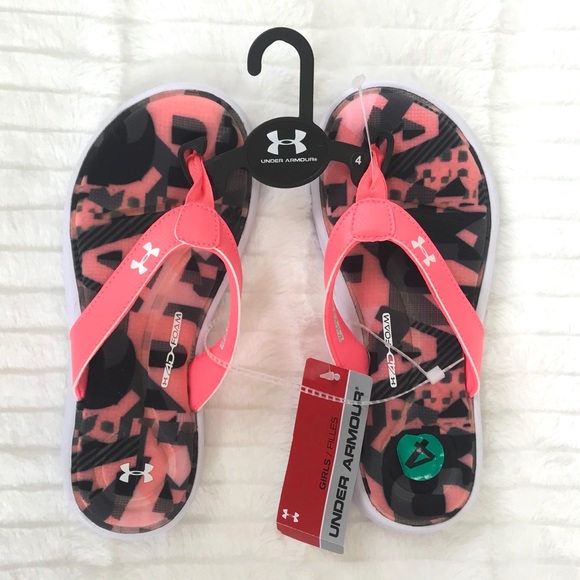 under armour camo flip flops